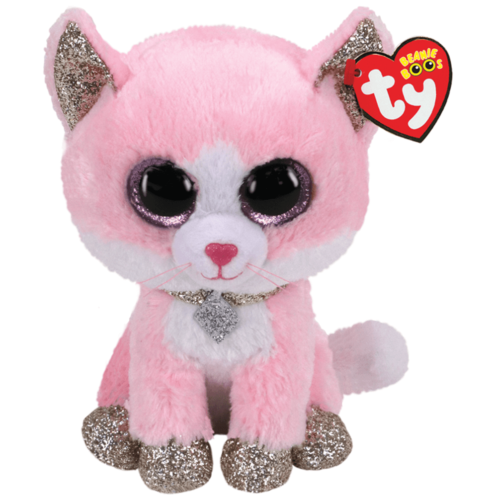 TY Fiona Pink Cat Beanie Boo Plush Toy